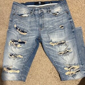 Jordan Craig Light Blue Distressed Skinny Jeans